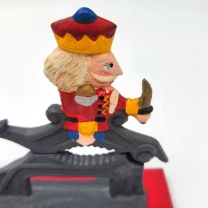 Soldier NUTCRACKER on Wood Base / Cast Iron / Christmas Decor Midwest Importers